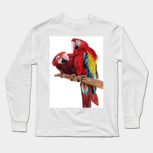 Macaw Watercolor Painting art Long Sleeve T-Shirt